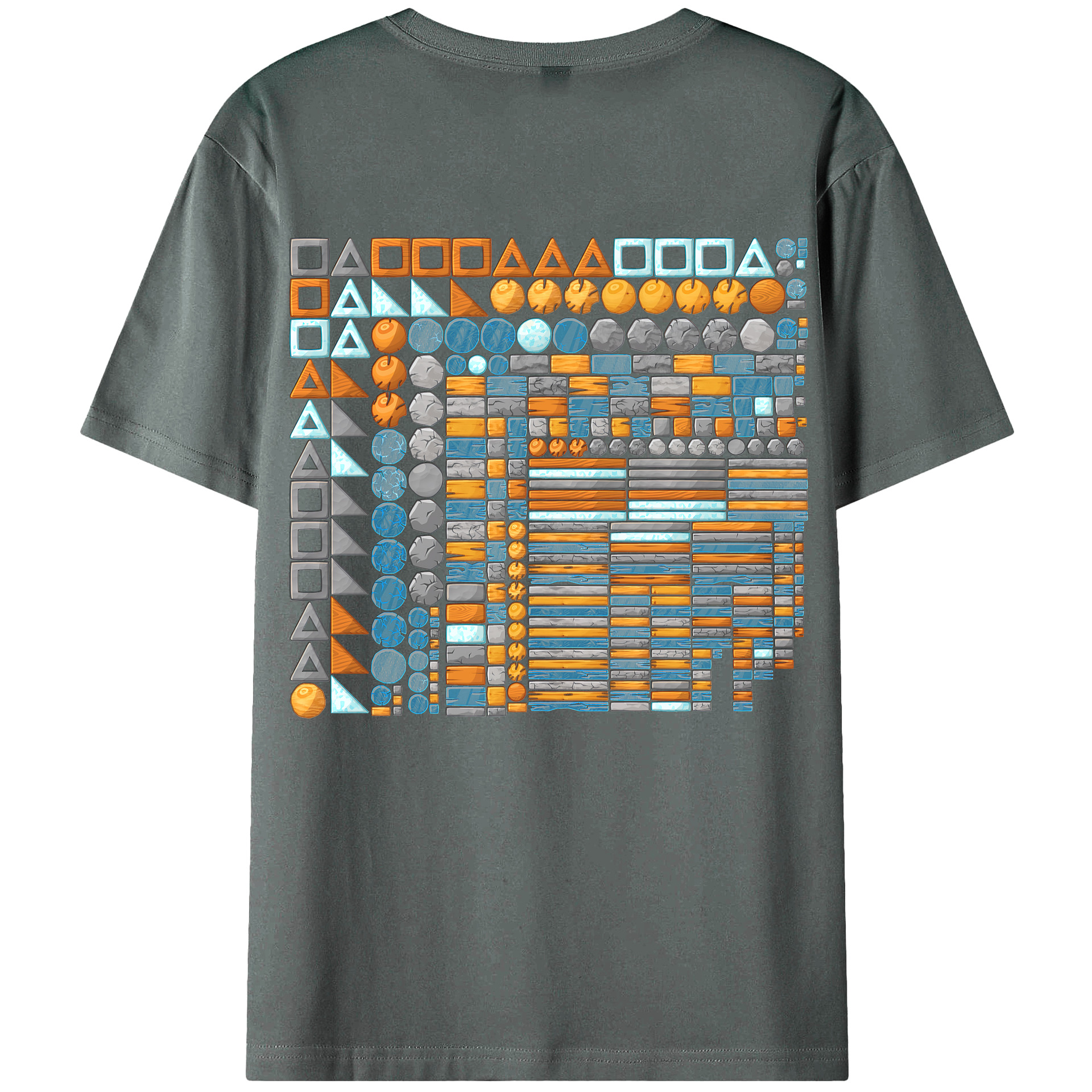 （画像用） Angry Birds アングリーバード 綿100％ メンズ半袖Tシャツ（バックプリント） 通気性